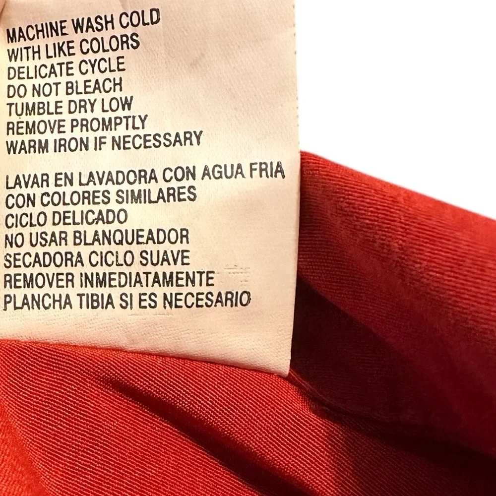 Vintage Melissa Harper Dress Womens 14 Rust Classic Preppy Work Button Front - Picture 7 of 12